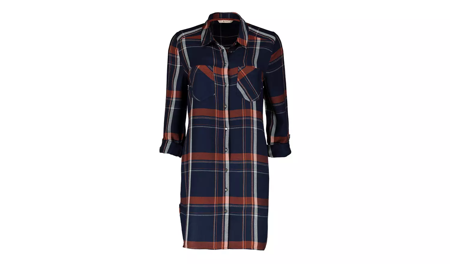 Navy Check Longline Shirt - 26