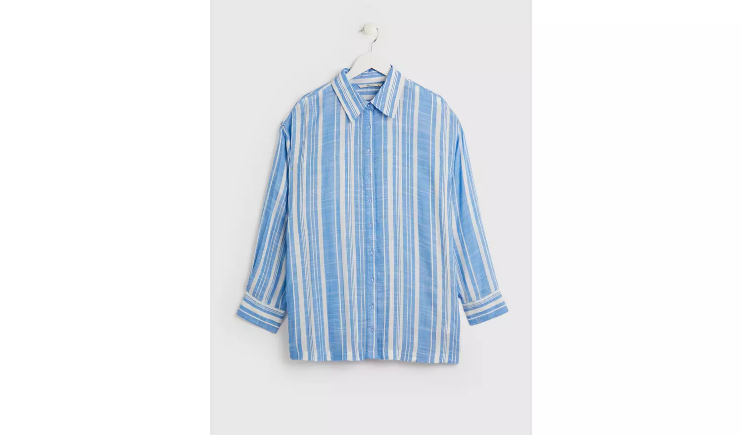 Blue Vertical Stripe Oversized Shirt 8