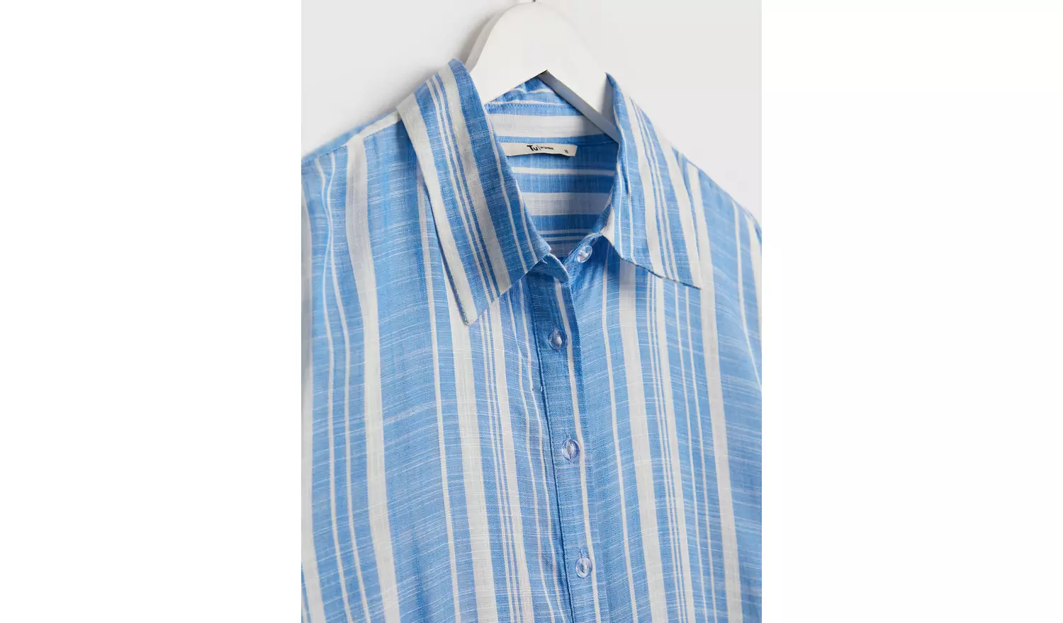 Blue Vertical Stripe Oversized Shirt 16