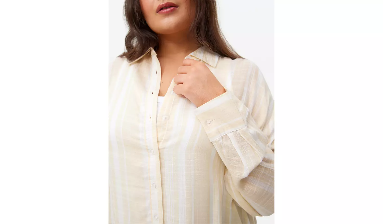 Neutral Vertical Stripe Oversized Shirt 22