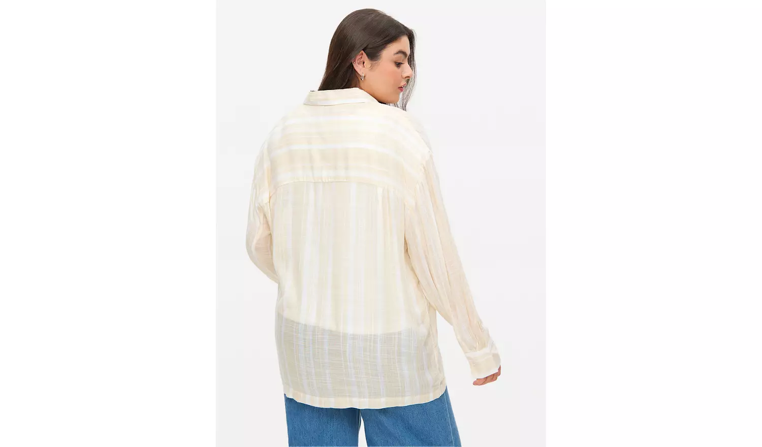 Neutral Vertical Stripe Oversized Shirt 10