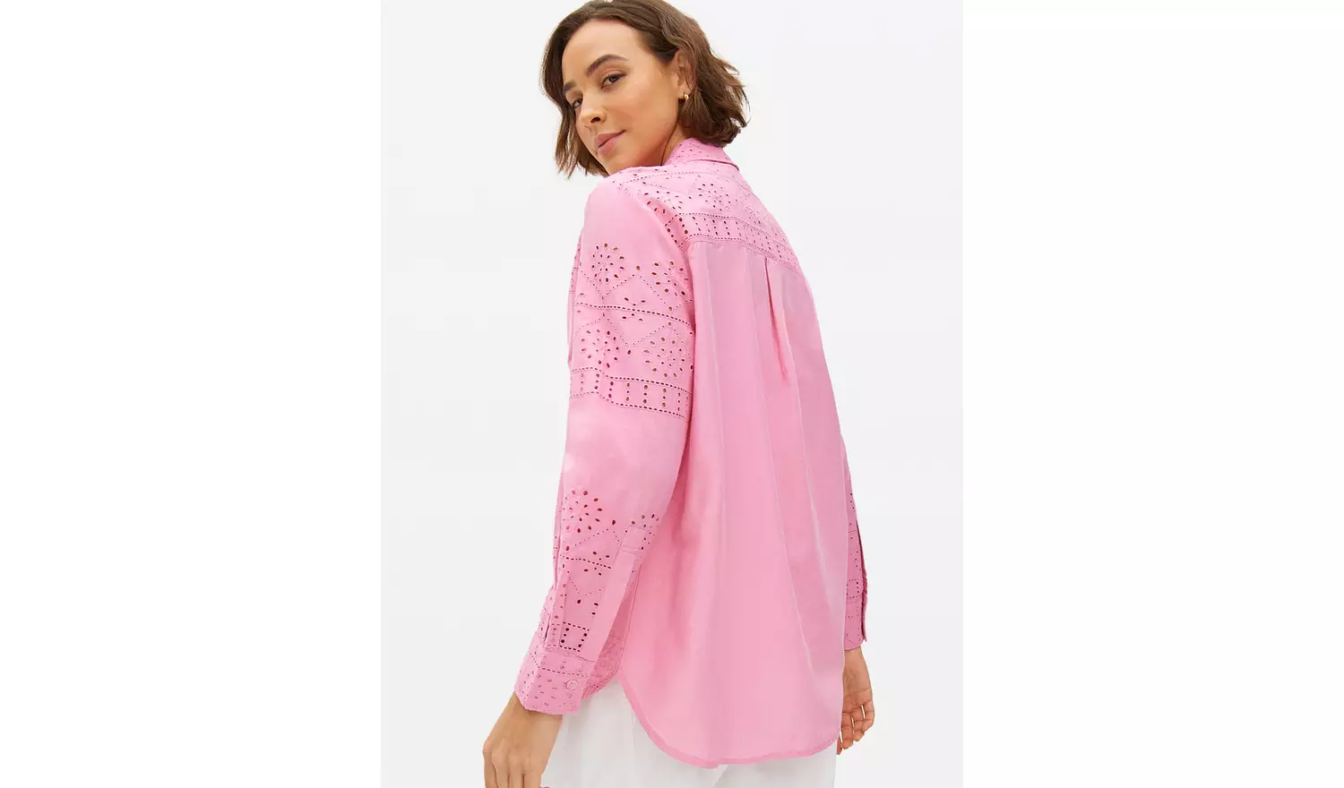 Pink Broderie Cotton Shirt 8