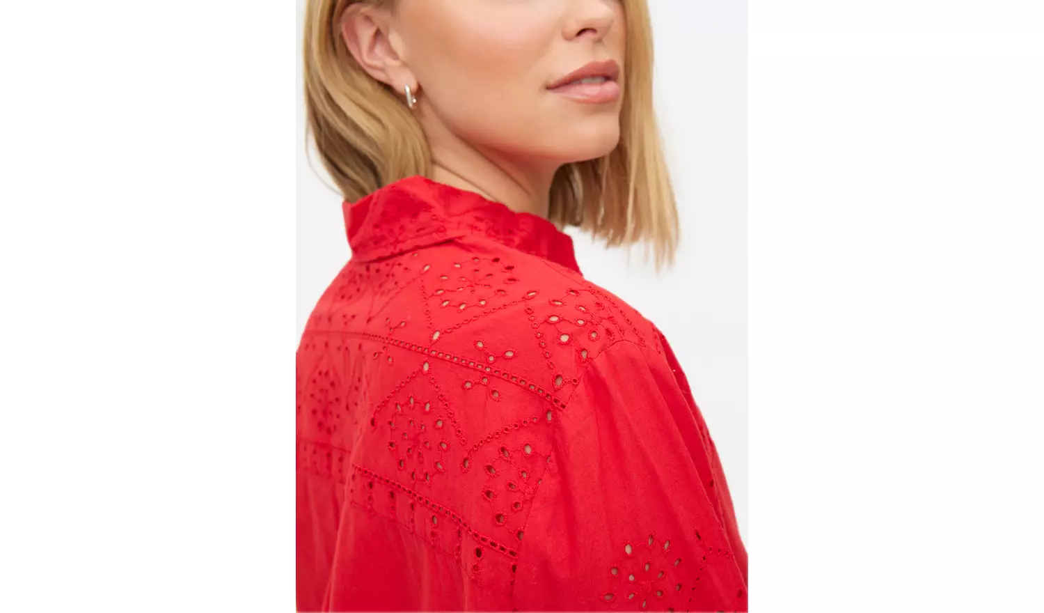 Red Broderie Cotton Shirt 24