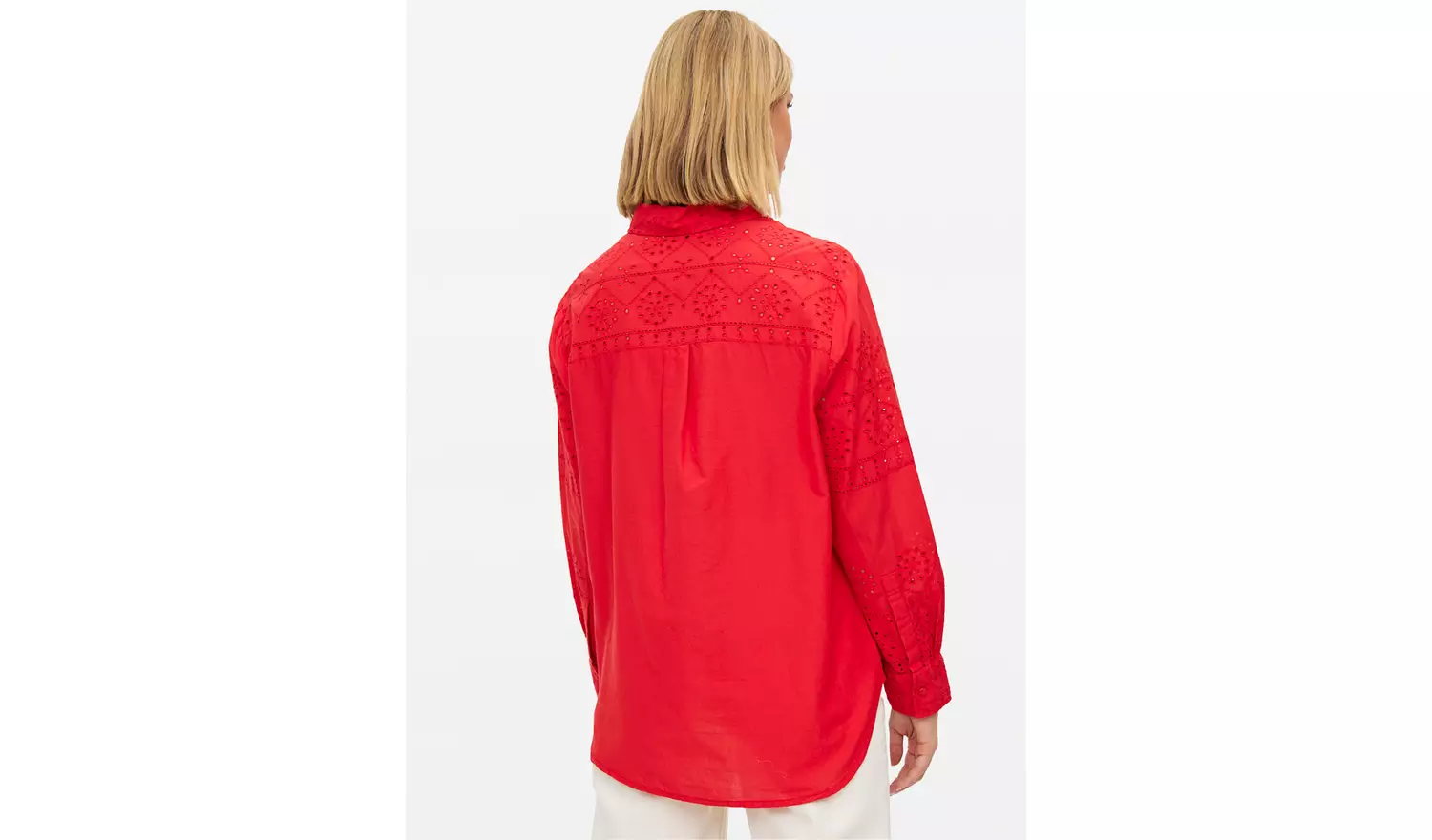 Red Broderie Cotton Shirt 20