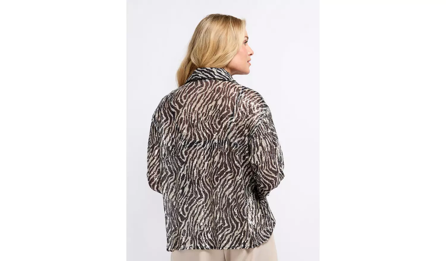 VOGUE WILLIAMS Animal Sequin Shirt 8