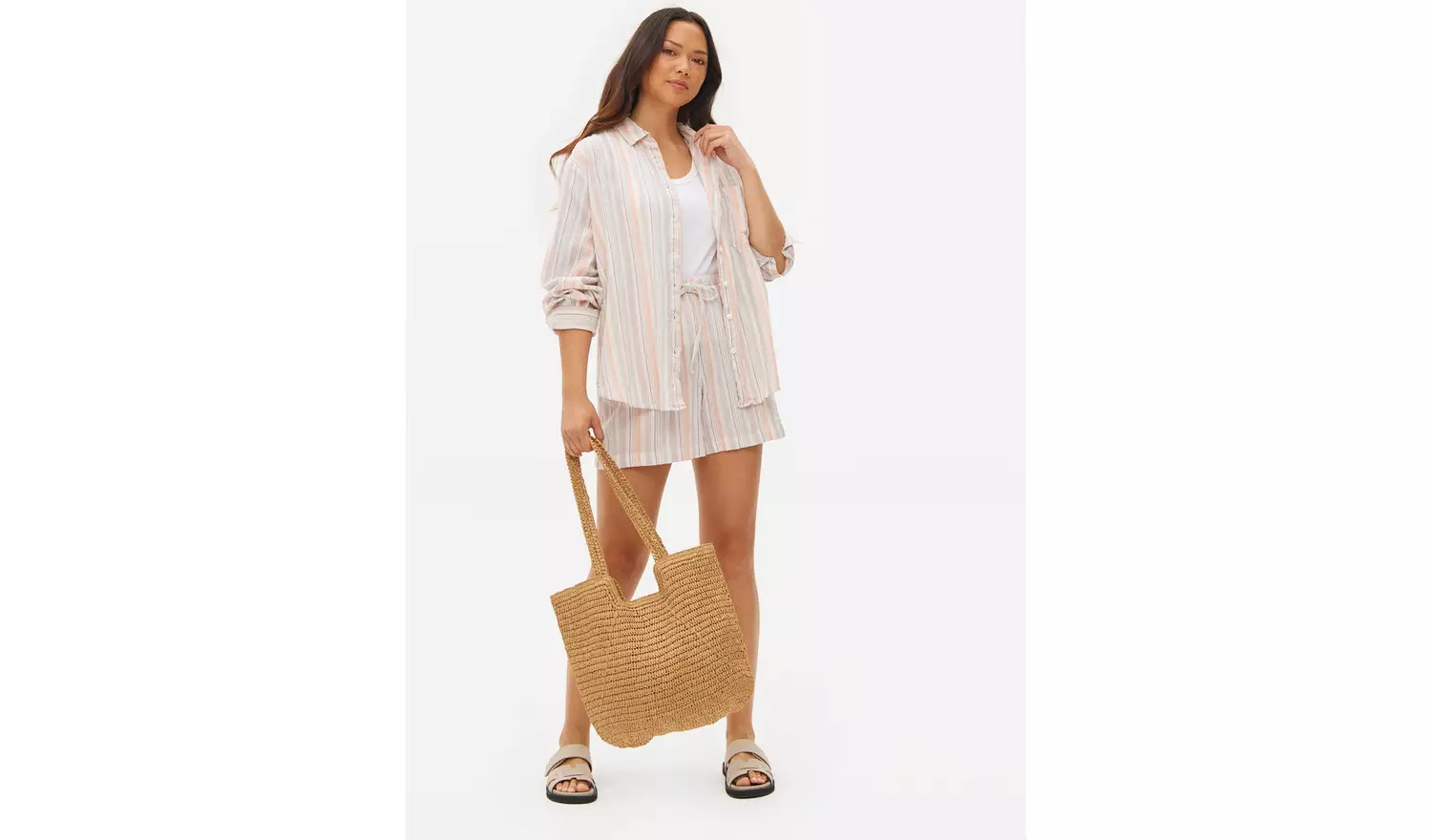 Multi Stripe Textured Co-ord Shirt 18