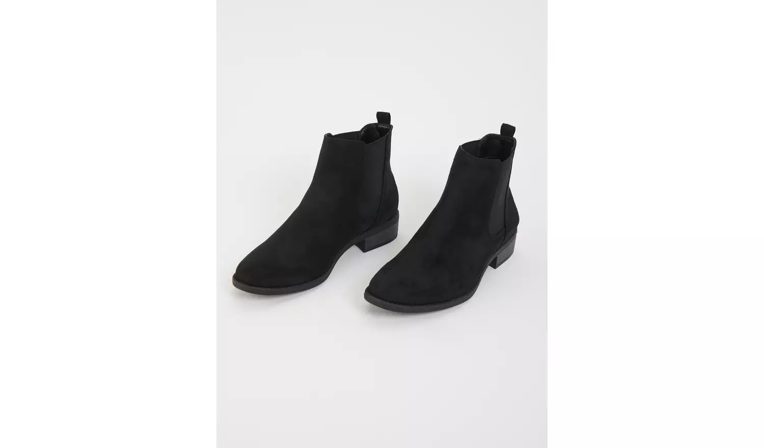 Black Faux Suede Recycled Upper Chelsea Boots - 5