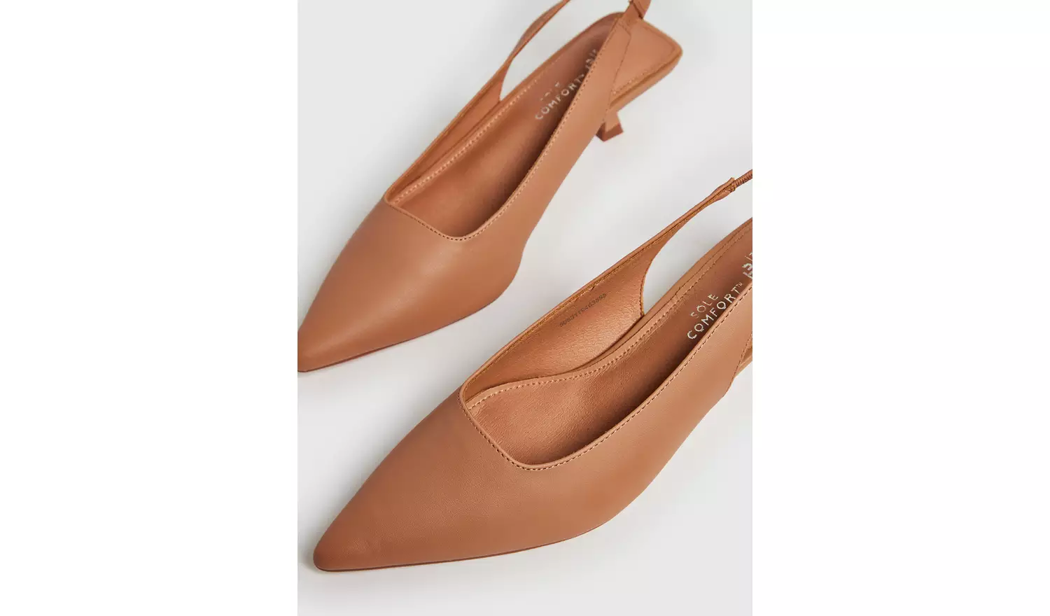 Beige Pointed Sling Back Kitten Heels - 4