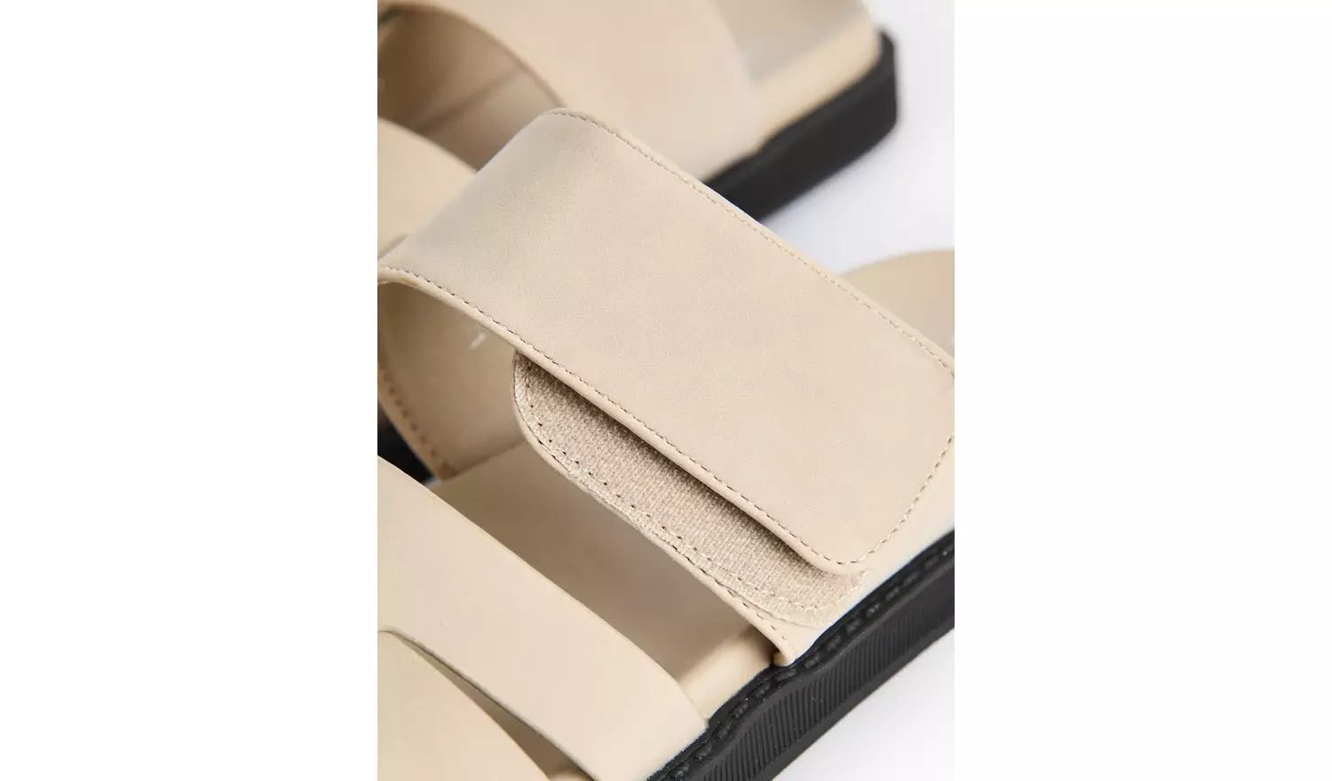 Cream Faux Leather Gladiator Strap Sandals3