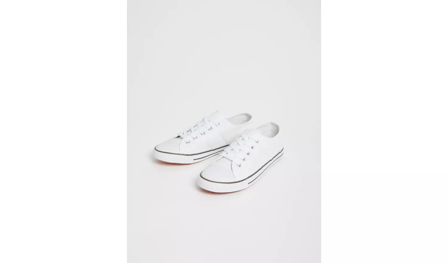 White Canvas Eyelet Trainers - 7