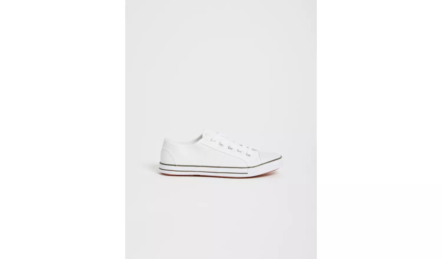 White Canvas Eyelet Trainers - 7