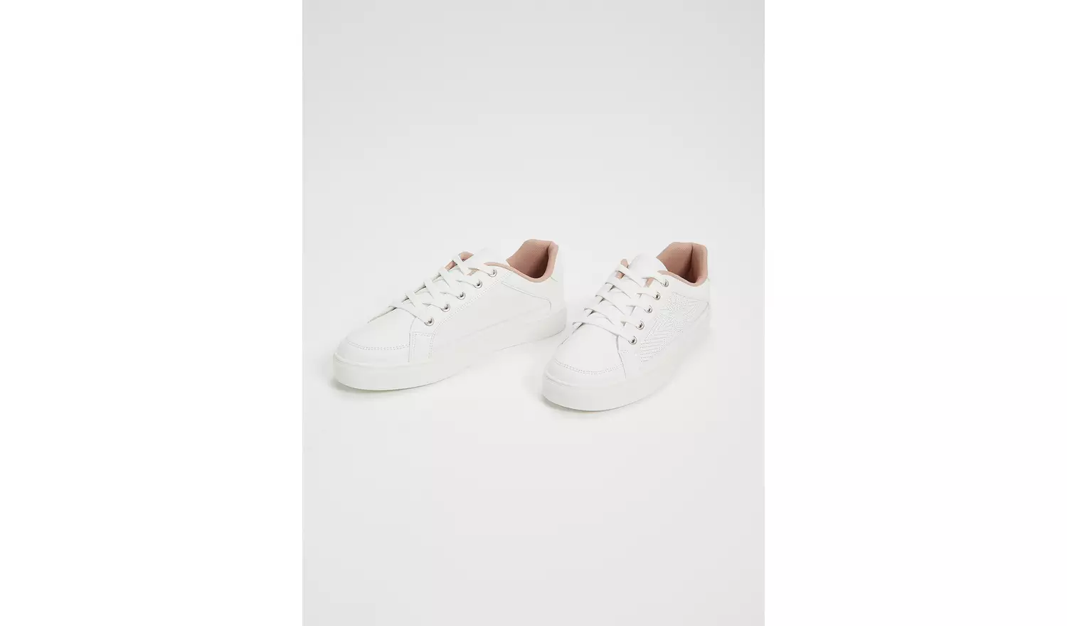 White Laser Cut Starburst Trainers - 3