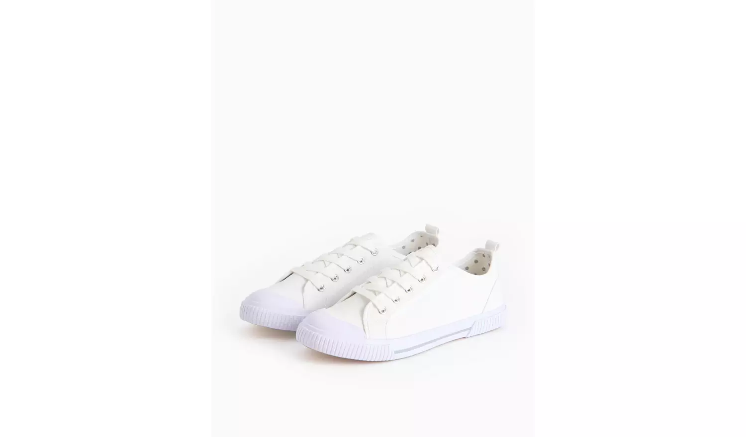 White Eyelet Canvas Trainer 8