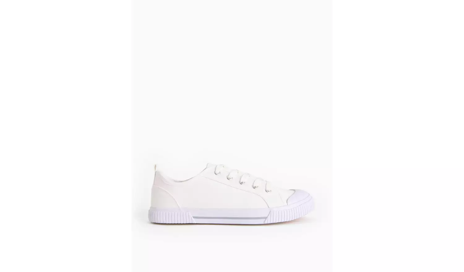 White Eyelet Canvas Trainer 5