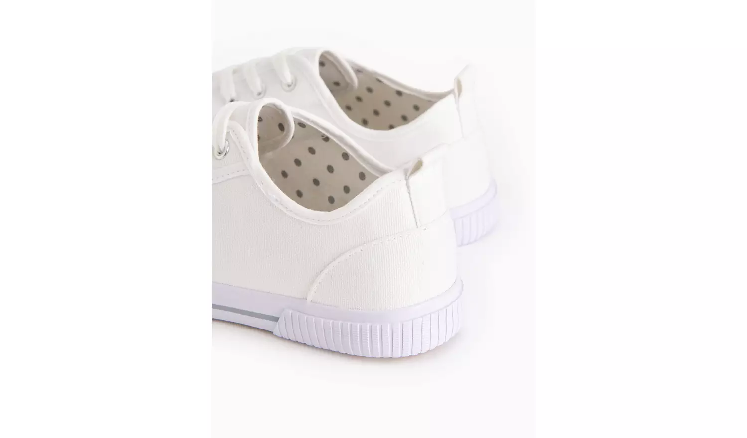 White Eyelet Canvas Trainer 4