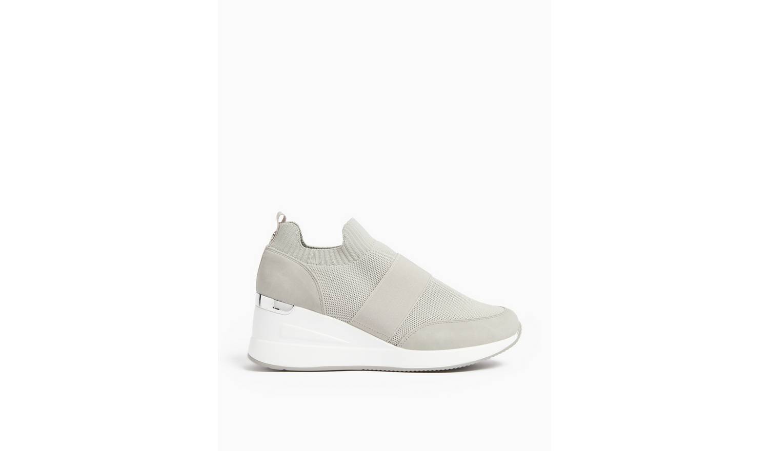 Grey Knitted Wedge Trainers8