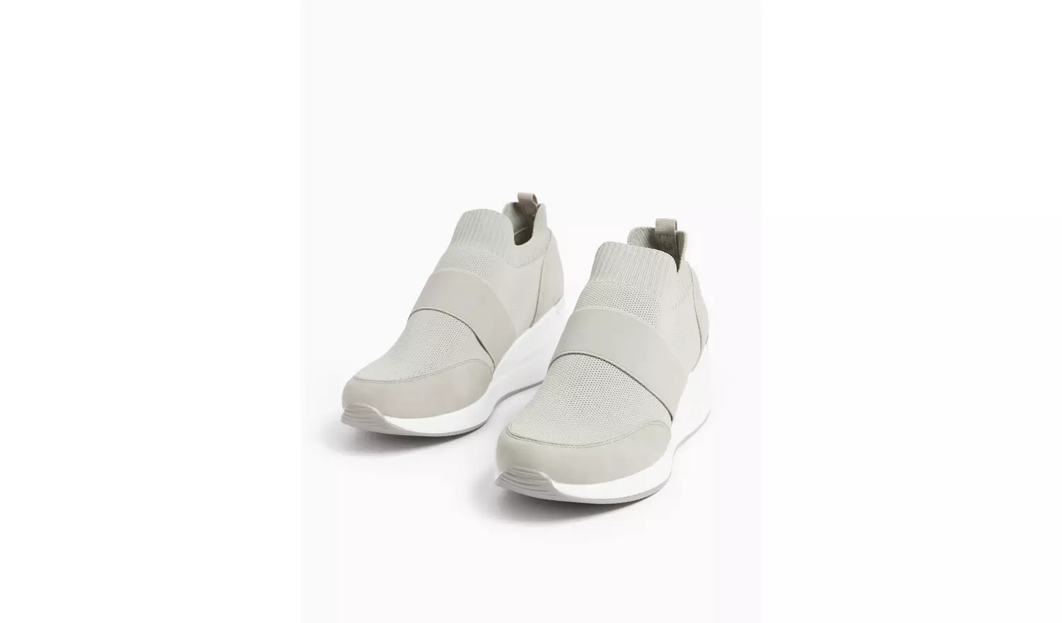 Grey Knitted Wedge Trainers7