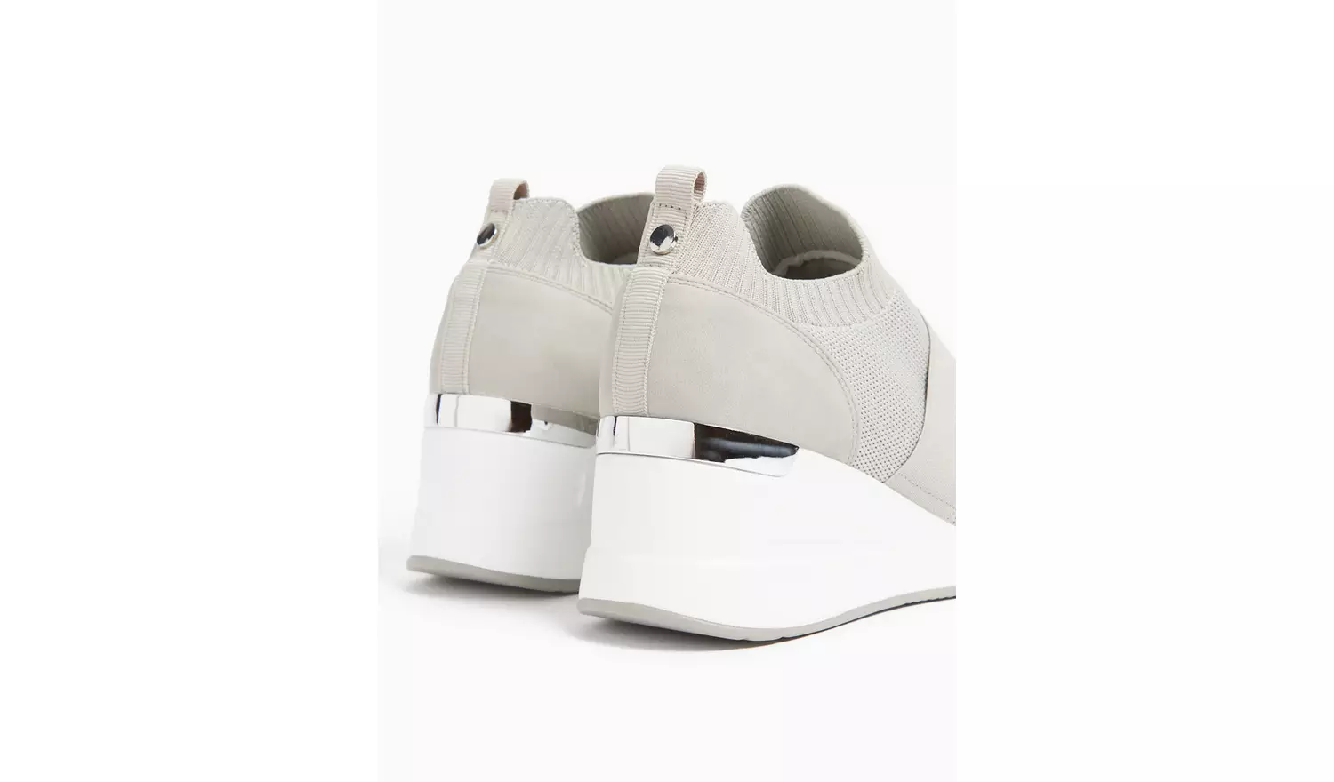 Grey Knitted Wedge Trainers7