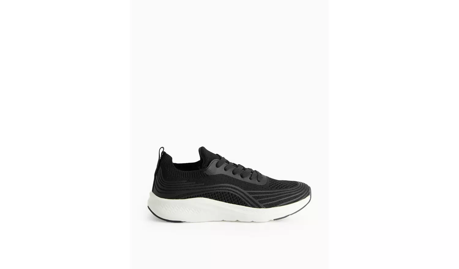 Active Black Knitted Lace-Up Trainers7