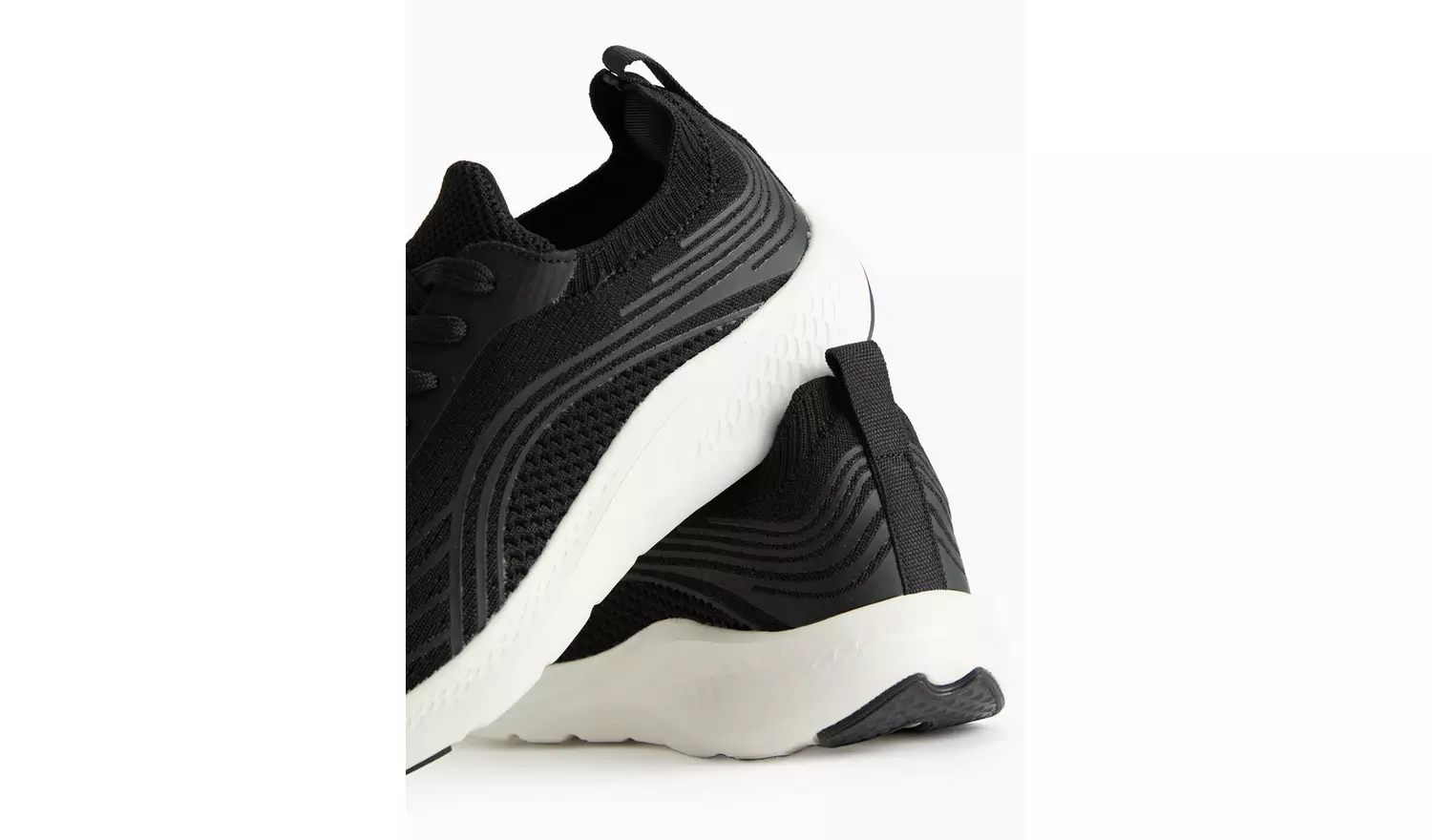Active Black Knitted Lace-Up Trainers4