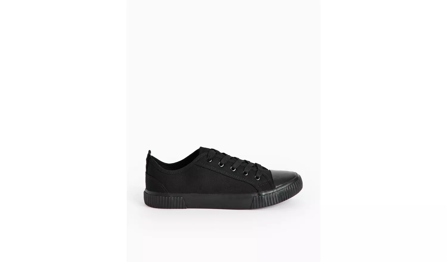 Black Eyelet Canvas Trainers7