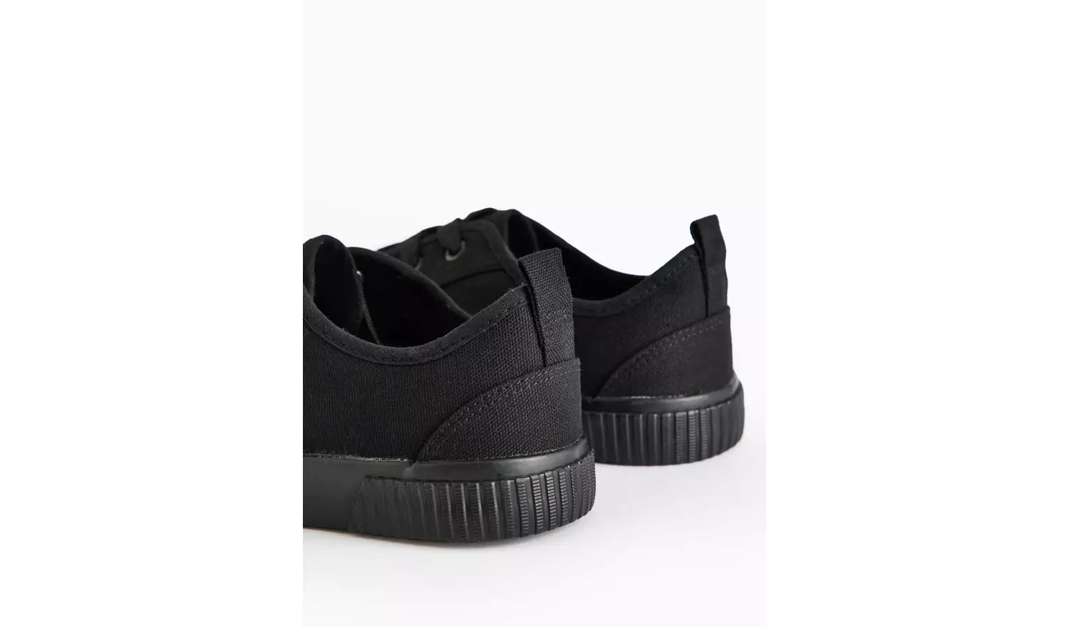 Black Eyelet Canvas Trainers5