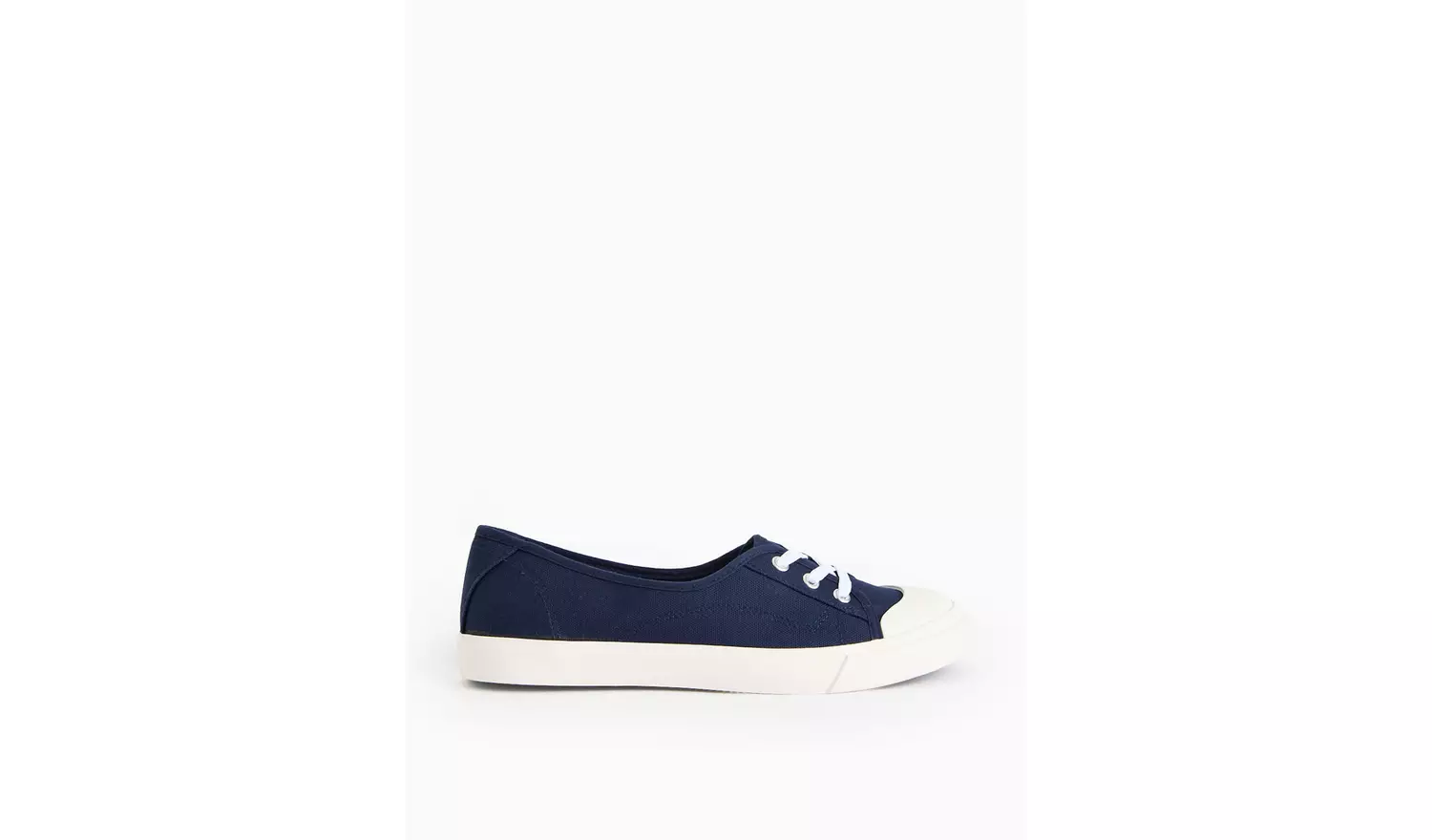 Navy Low Lace Canvas Trainers 6