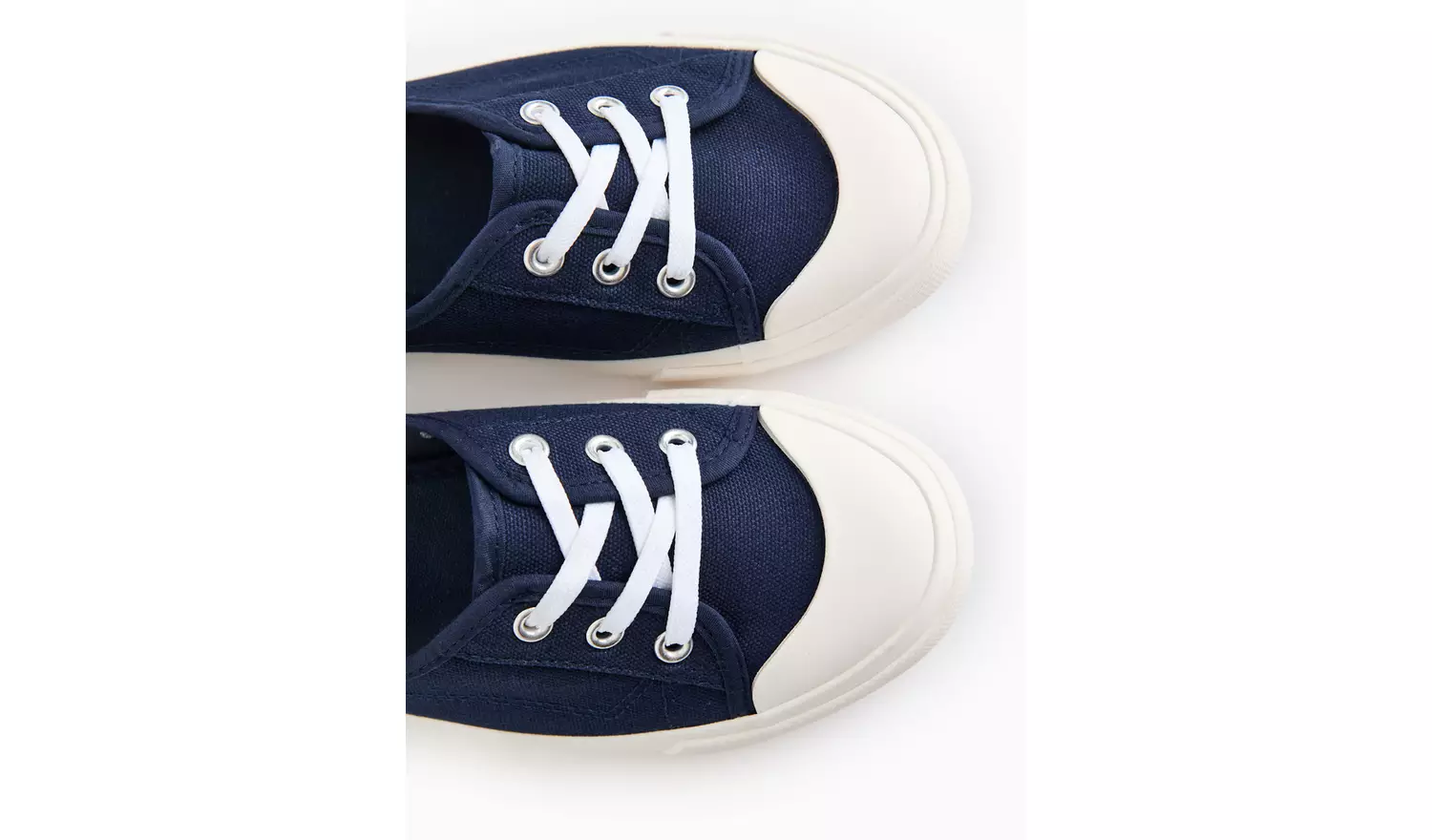 Navy Low Lace Canvas Trainers 6