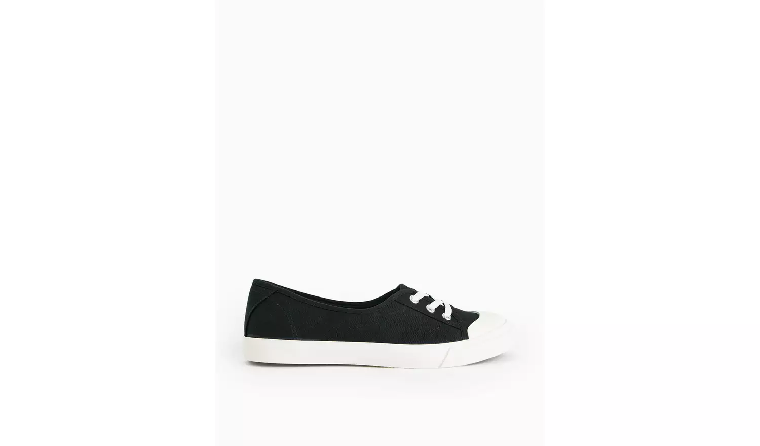 Black Low Lace Canvas Trainers 7