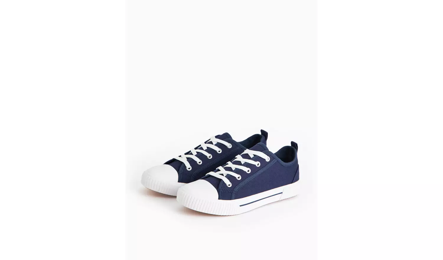 Navy Eyelet Canvas Lace Trainers 3