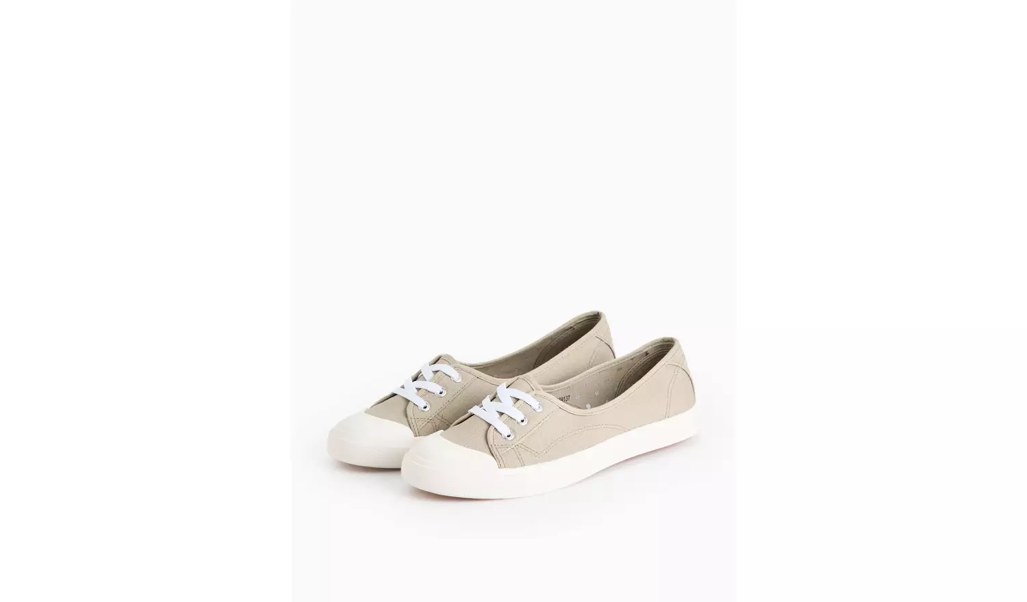 Neutral Low Lace Canvas Trainers8