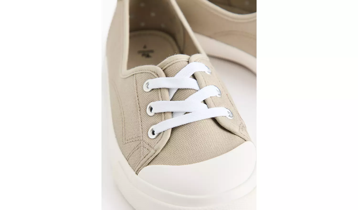 Neutral Low Lace Canvas Trainers6