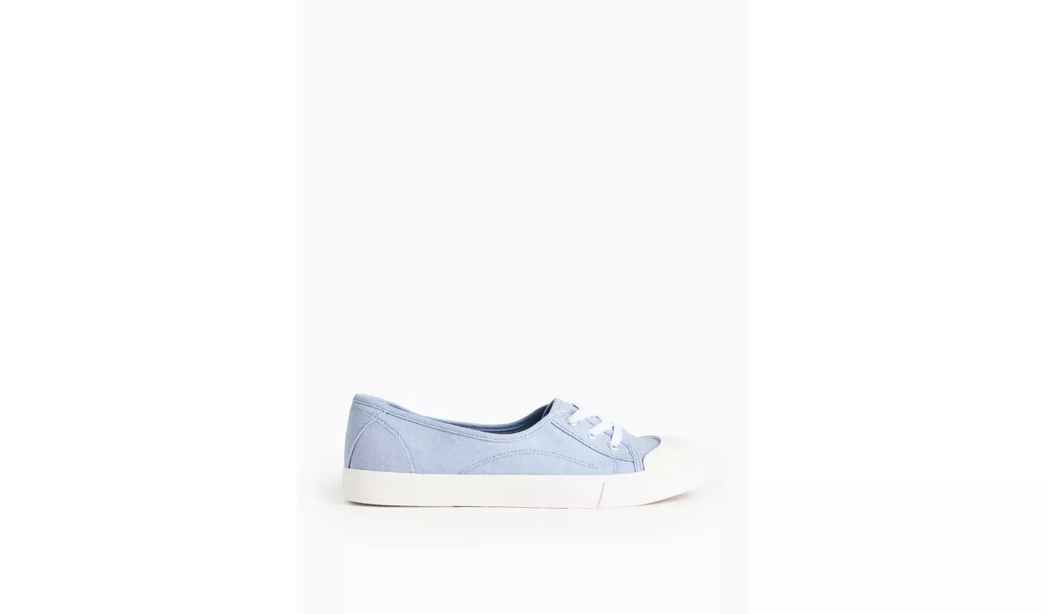 Blue Low Lace Chambray Canvas Trainers 5