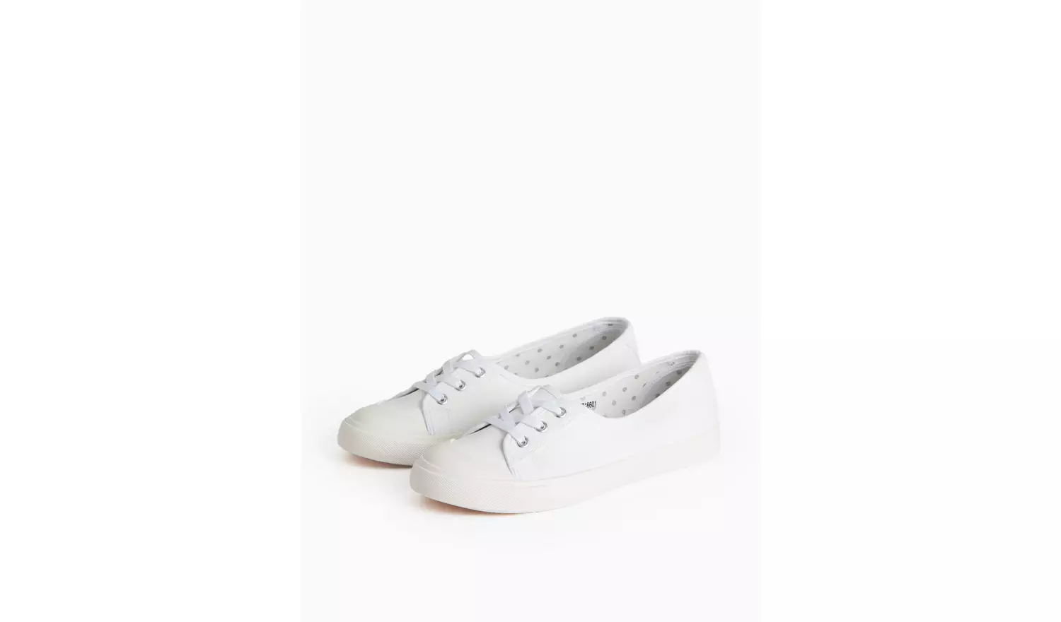 White Low Lace Canvas Trainers 5