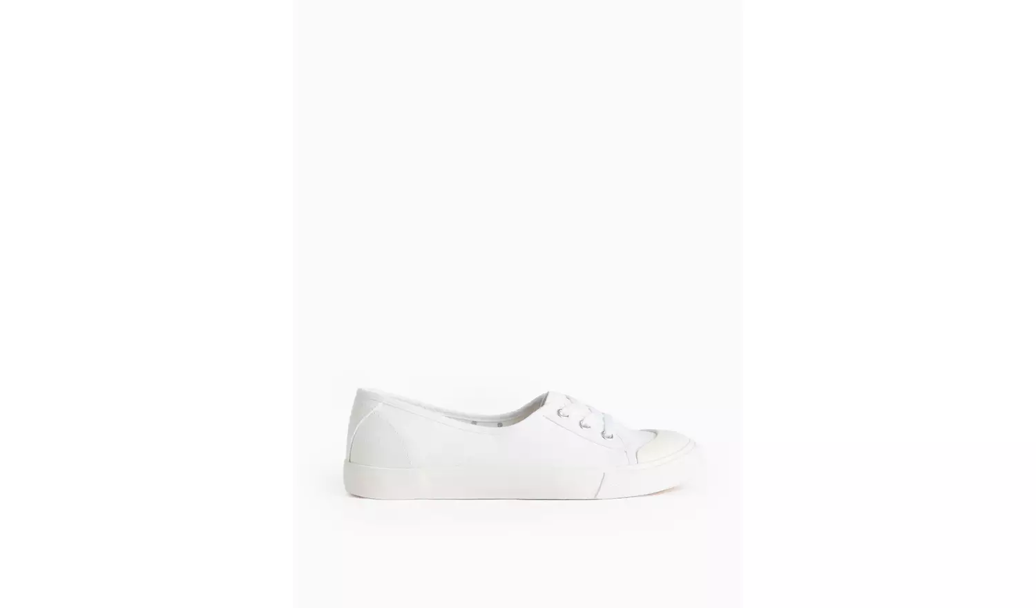 White Low Lace Canvas Trainers 5