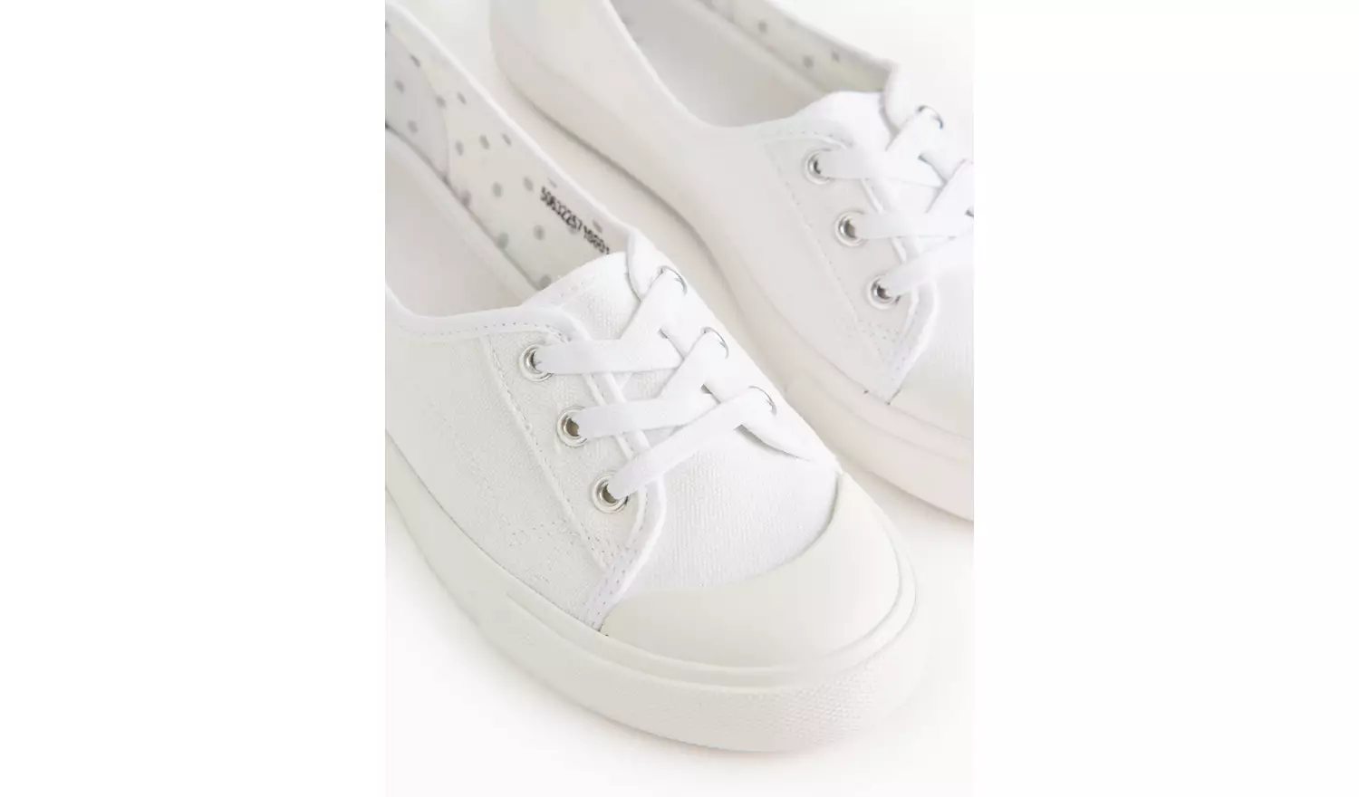 White Low Lace Canvas Trainers 6