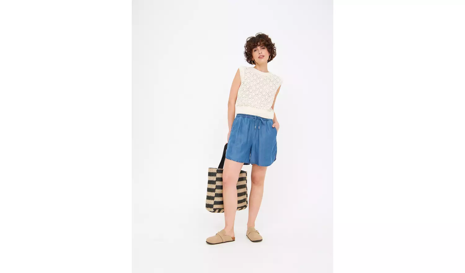 Denim Blue TENCEL™ Lyocel Pull On Shorts 10