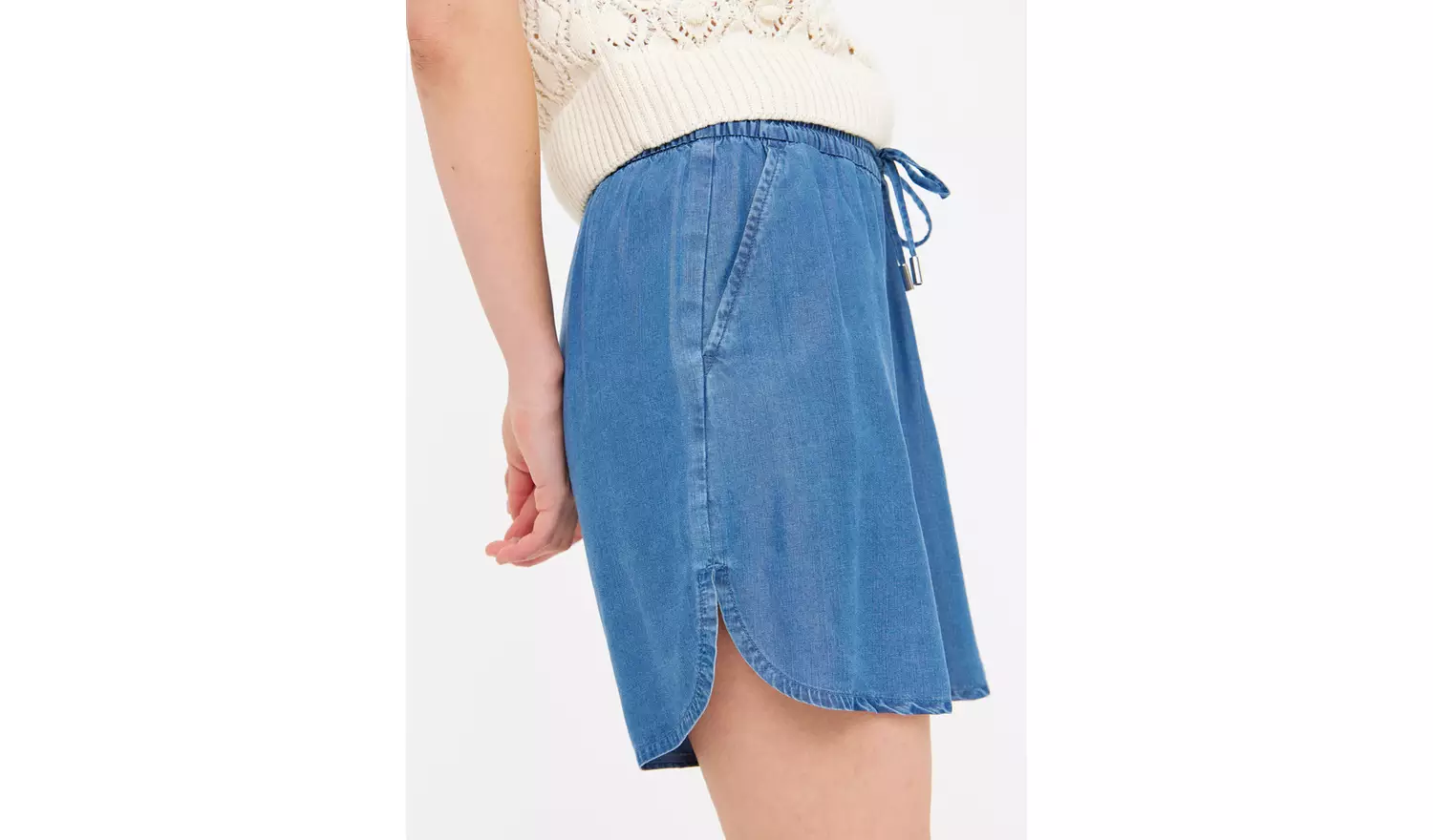 Denim Blue TENCEL™ Lyocel Pull On Shorts 22