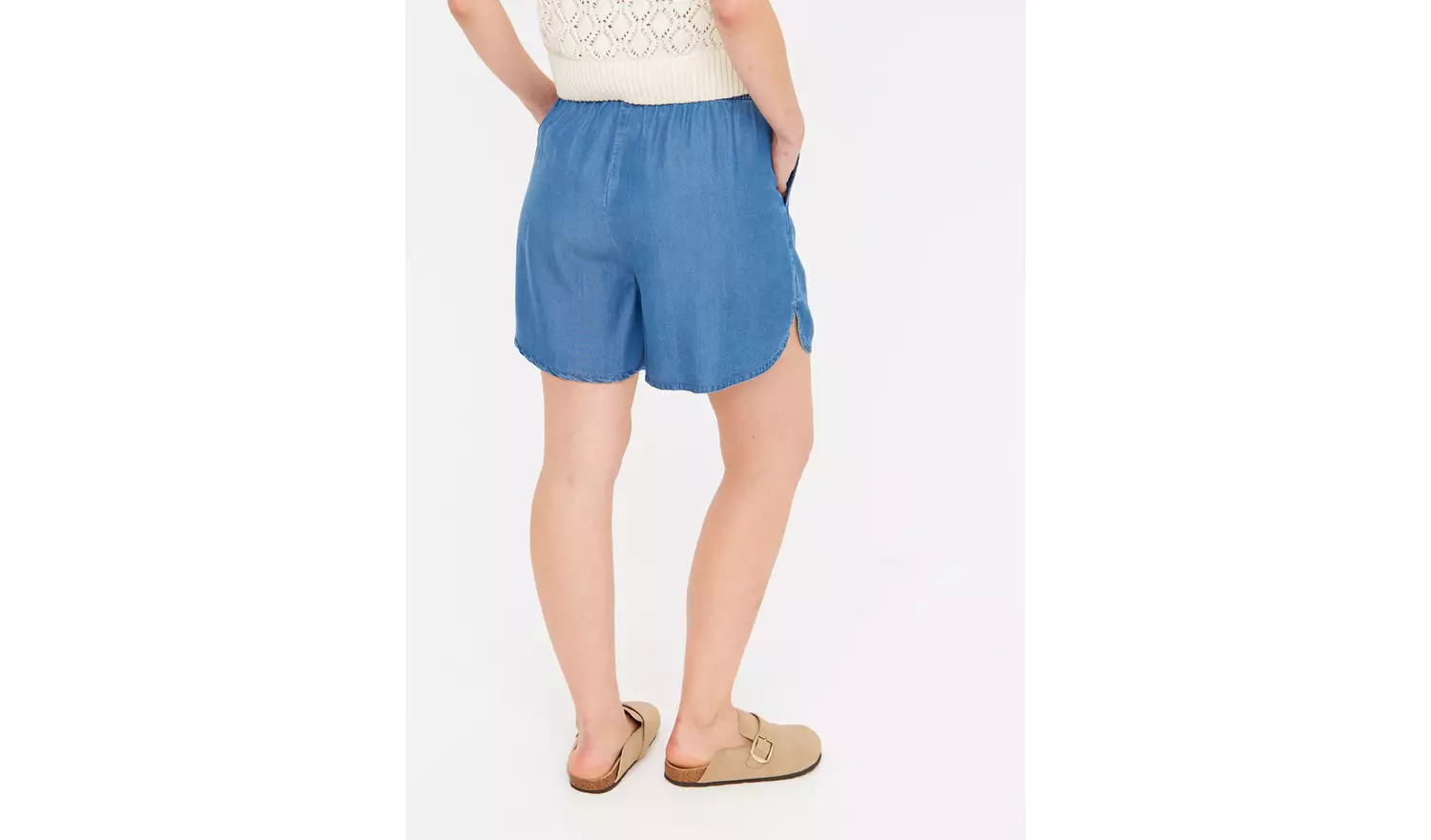 Denim Blue TENCEL™ Lyocel Pull On Shorts 18