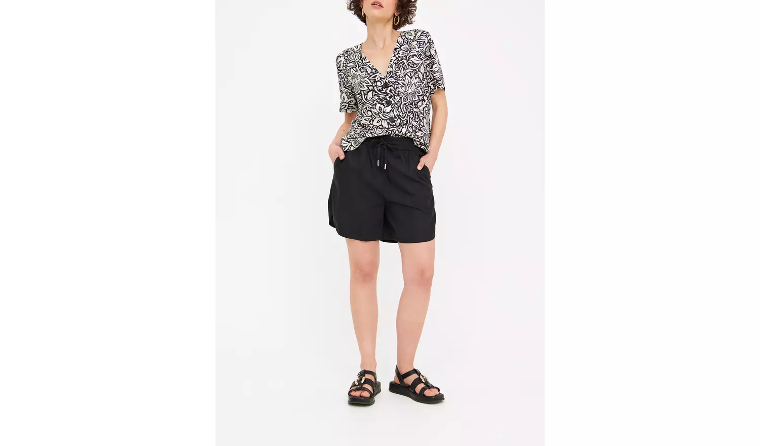 Black TENCEL™ Lyocell Pull On Shorts 10