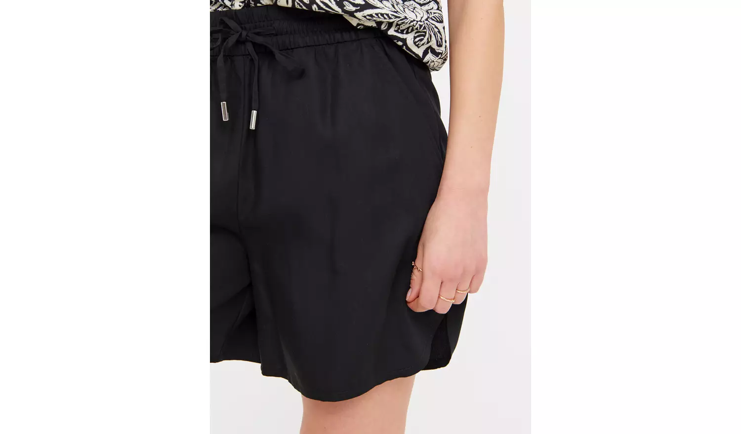 Black TENCEL™ Lyocell Pull On Shorts 8