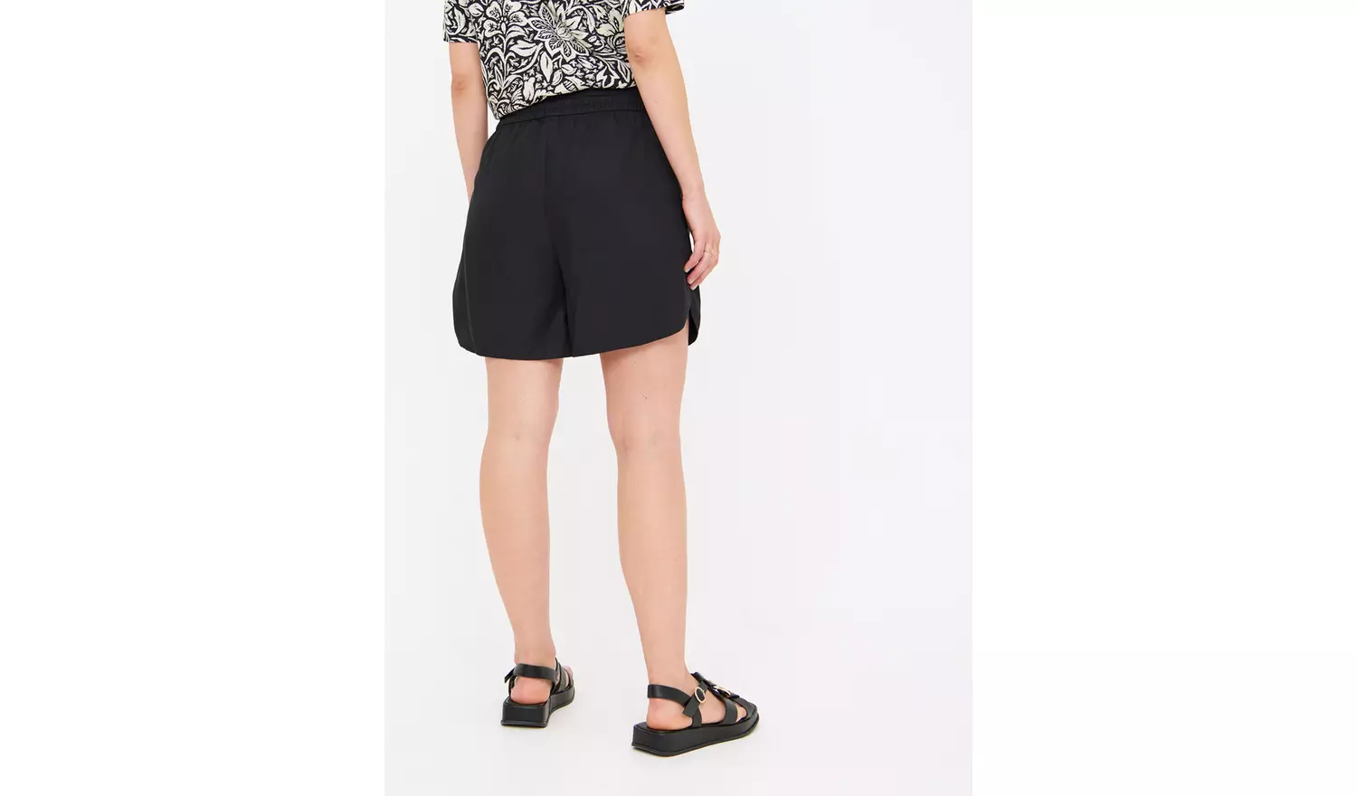 Black TENCEL™ Lyocell Pull On Shorts 8