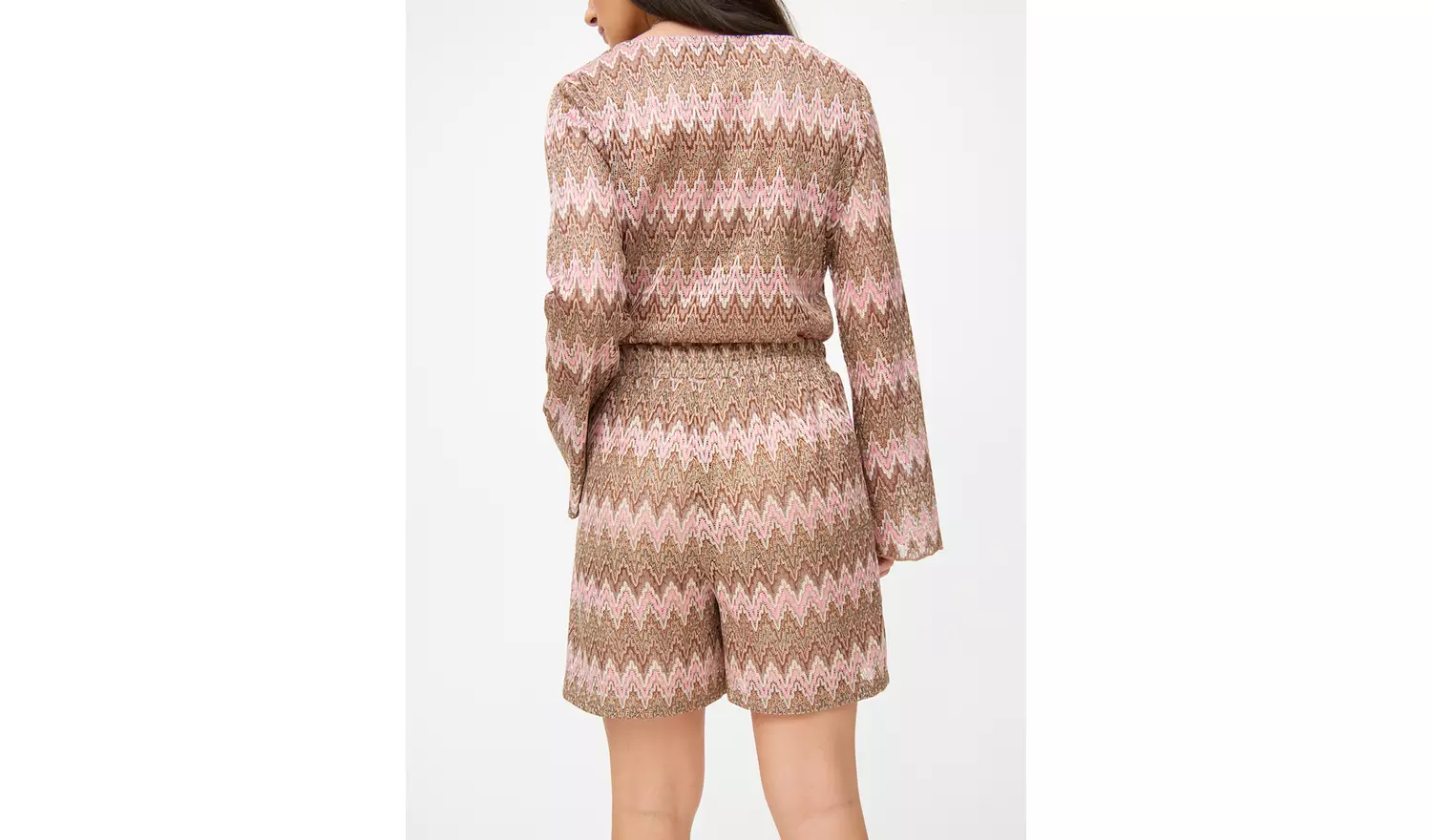 Bronze Zigzag Coord Crochet Shorts 18