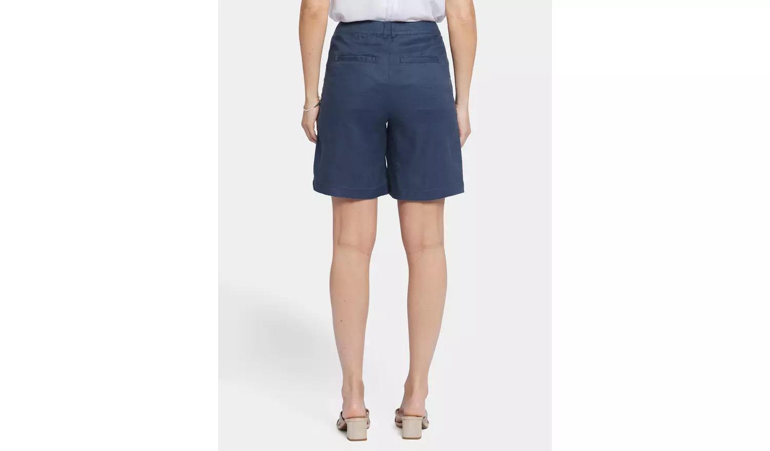NYDJ Relaxed Shorts In Stretch Linen Navy 12