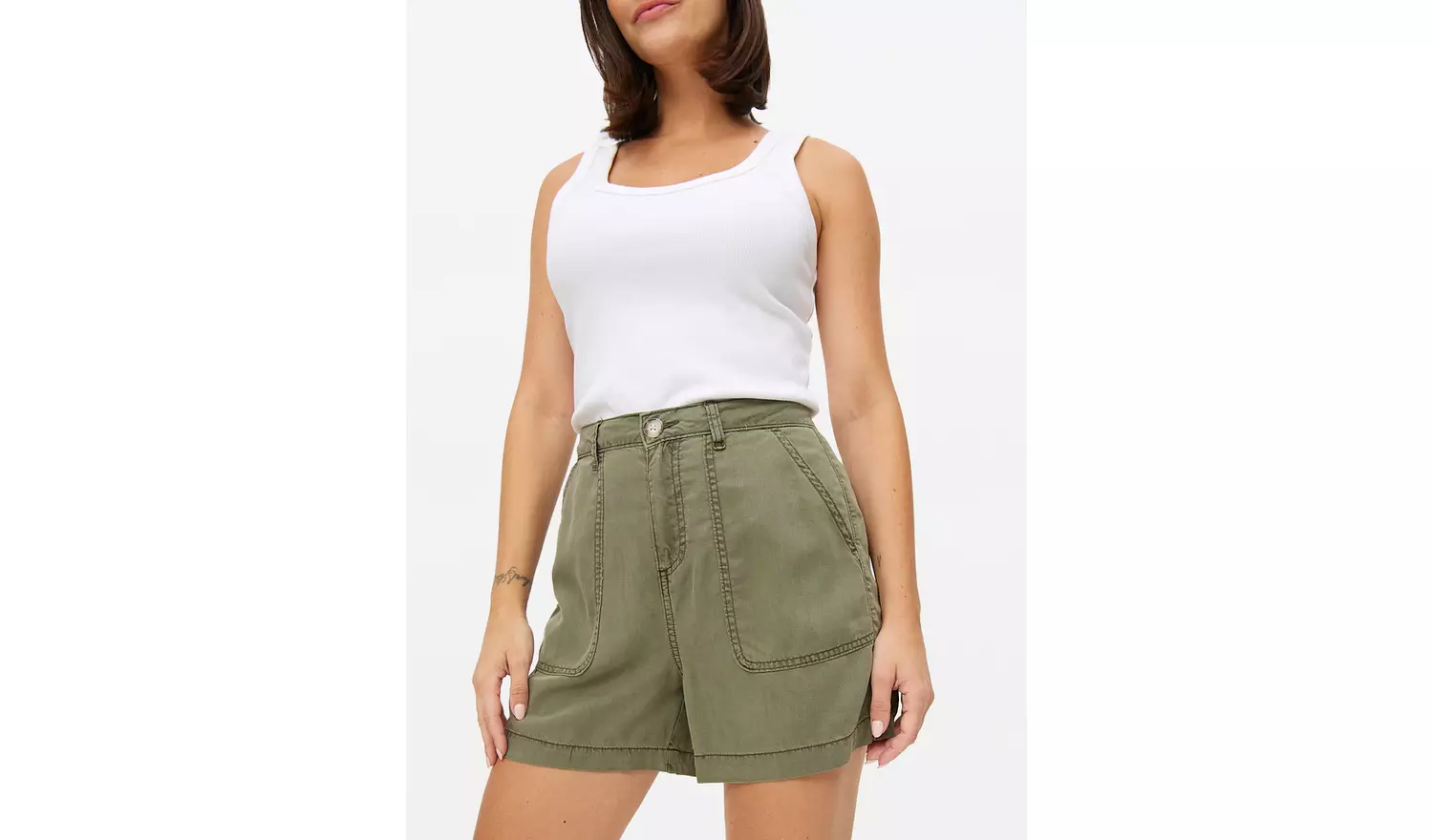 Khaki Utility Shorts 22