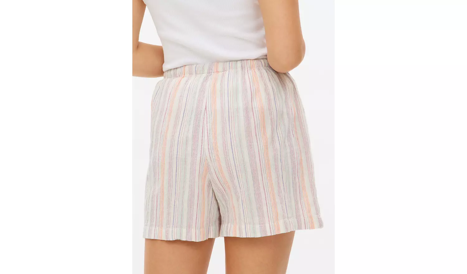 Multi Stripe Print Drawstring Co-ord Shorts 18