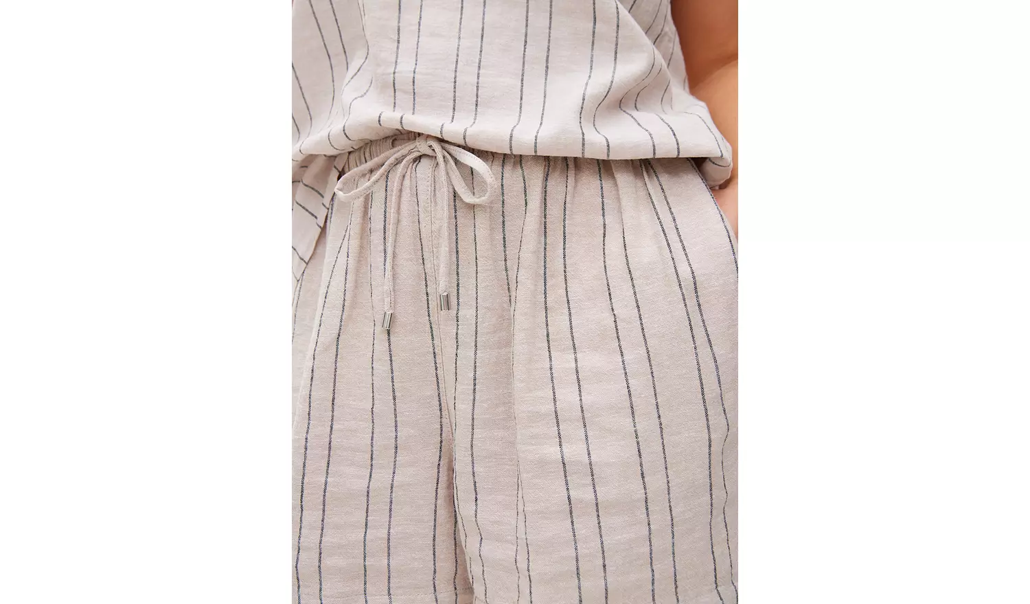Neutral Stripe Linen Blend Co-ord Shorts8