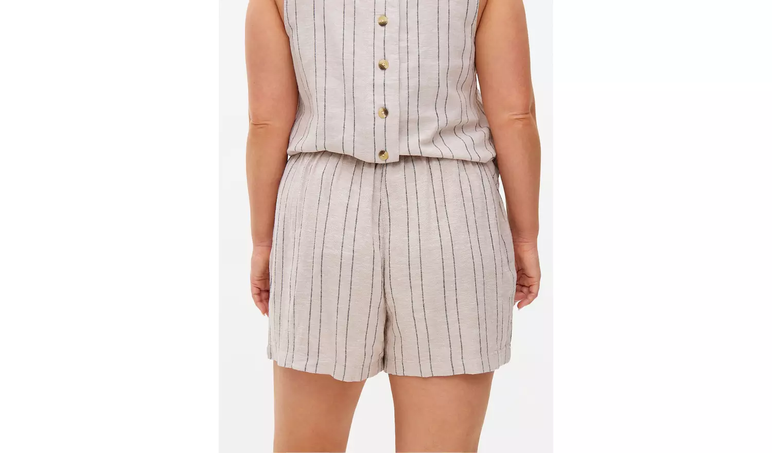 Neutral Stripe Linen Blend Co-ord Shorts8