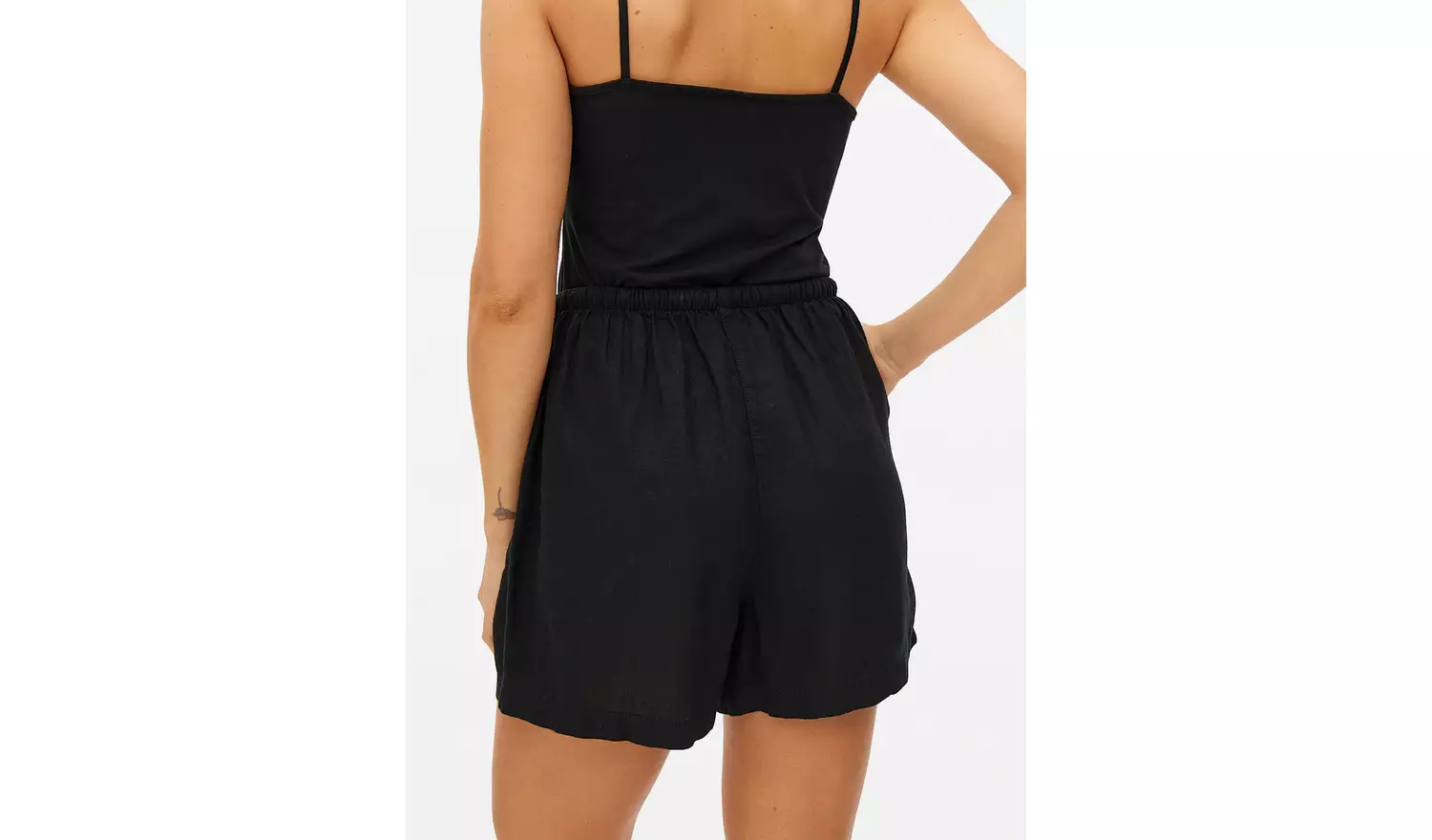 Black Co-ord Linen Shorts 12