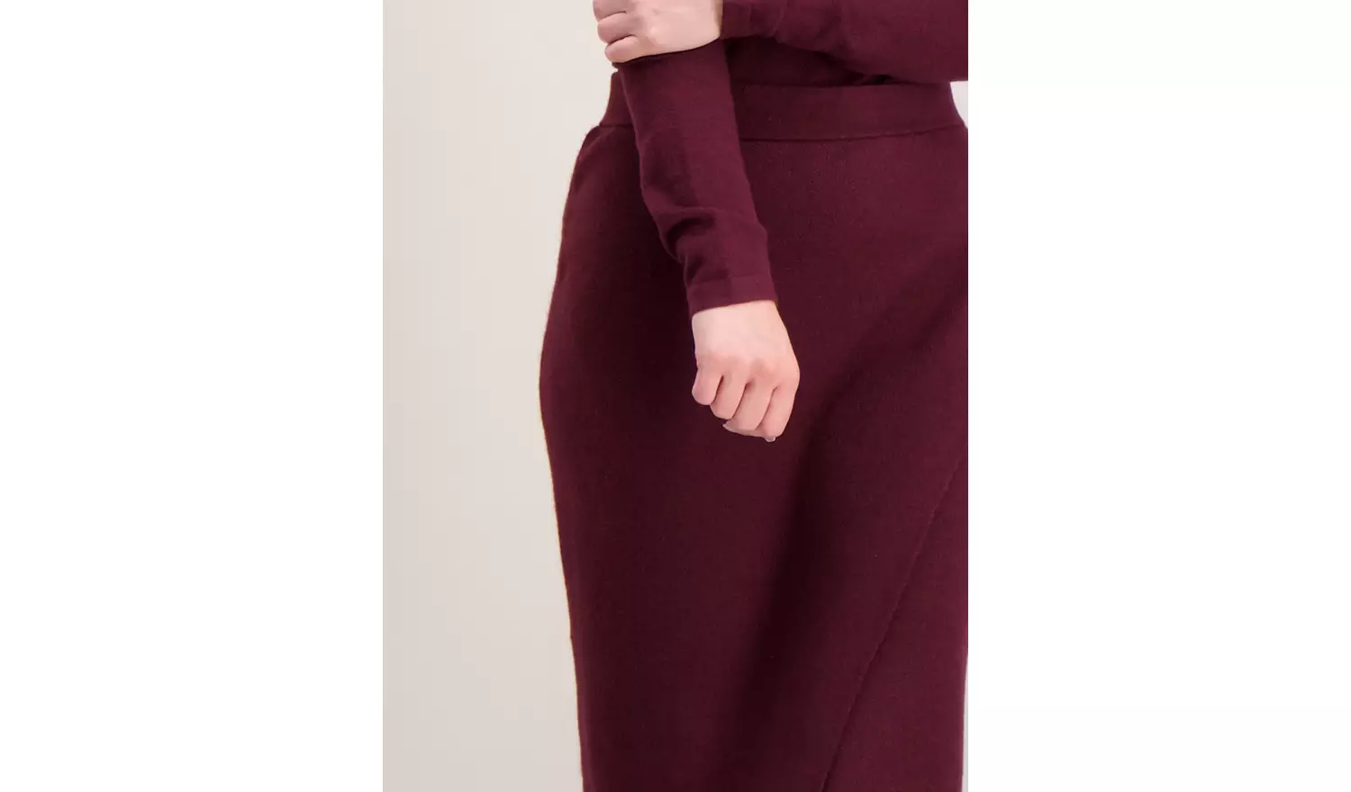 Online Exclusive PETITE Burgundy Knitted Wrap Skirt - 22